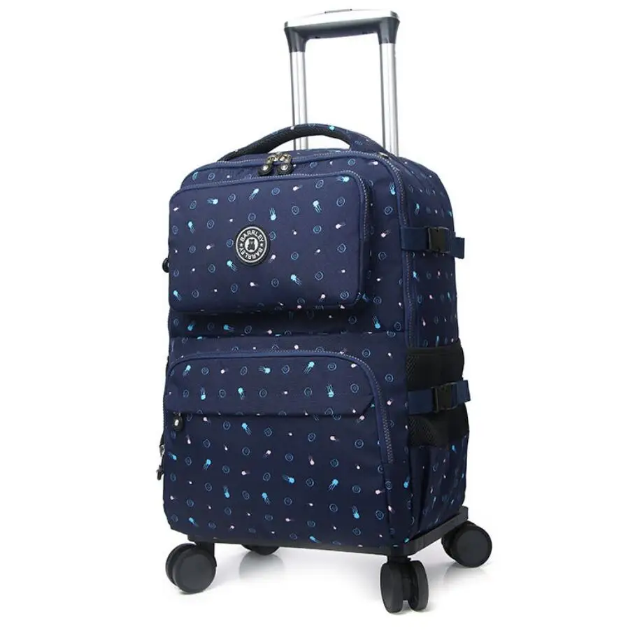 Women 20 Inch Carry On Luggage bag Travel Trolley Bag Luggage bags Travel Wheeled Backpacks Oxford Rolling Backpack For Travel