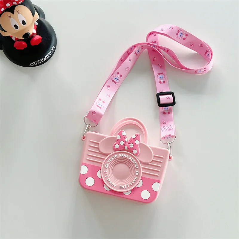 Disney Minnie Mouse Crossbody Bag Minnie Mouse Camera Messenger Bag for Women Purse Girl Cute Cartoon Shoulder Bag Girls Gift