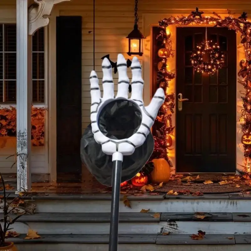 Bolsa de dulces de calabaza y calavera para Halloween, bolsa de truco o trato de mano para niños, accesorios de fiesta espeluznante para Halloween