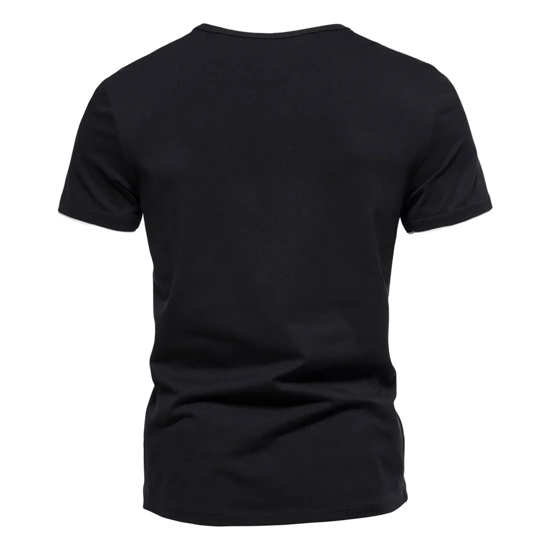 Herren-T-Shirts aus Baumwolle mit V-Ausschnitt für Herren, Sommer, lässig, schmale Passform, kurzärmeliges T-Shirt, hawaiianische Herrenbekleidung – Detail 12