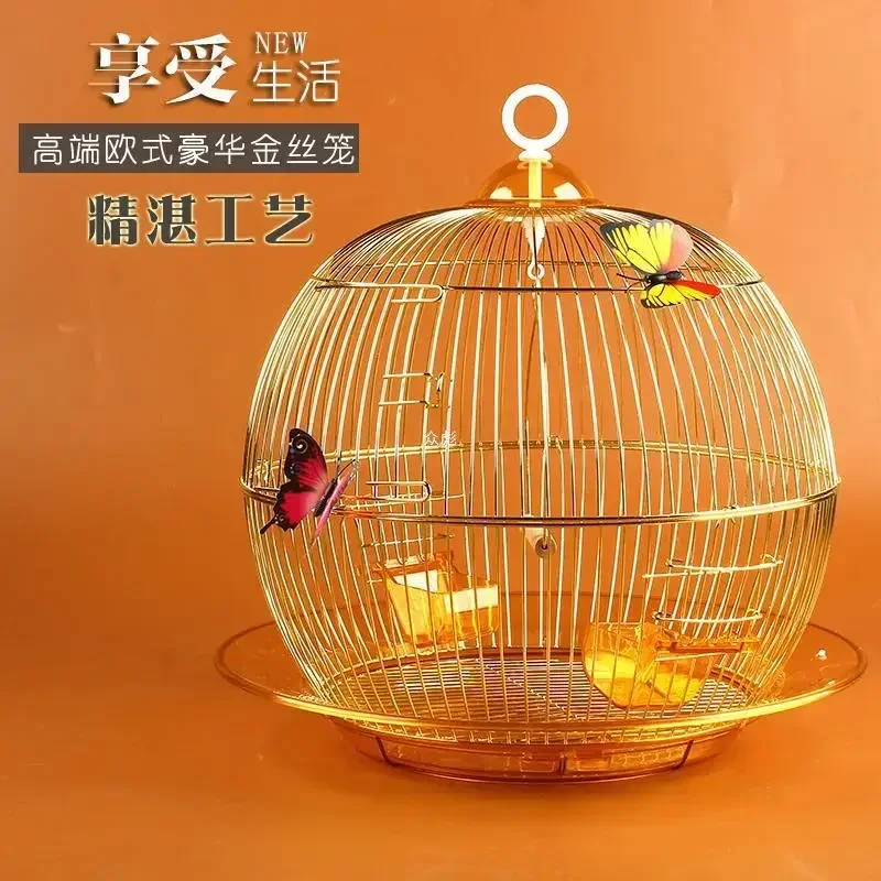 

Round luxury bird cage Budgies small breeding carry bird cage outdoor canaries