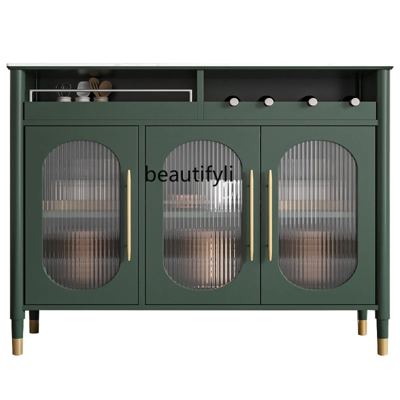 

CXH Solid Wood Restaurant Stone Plate Locker Ink Green High Cabinet Wall Wine Cabinet Entrance