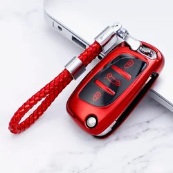 Soft TPU Car Folding Key Bag Cover Case Shell Keychain for Peugeot Citroen C1 C2 C3 C4 C5 DS3 DS4 DS5 DS6 Protector Accessories