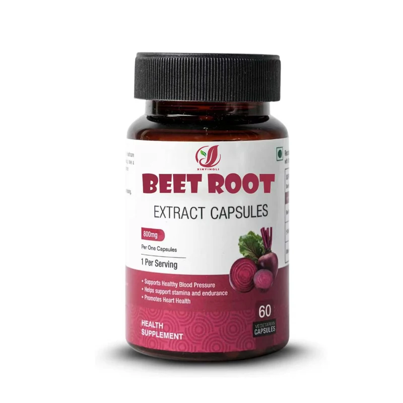 Beetroot Capsules 800mg, Natural Energy and Antioxidant Extract Supplement, 60 Vegan Capsules