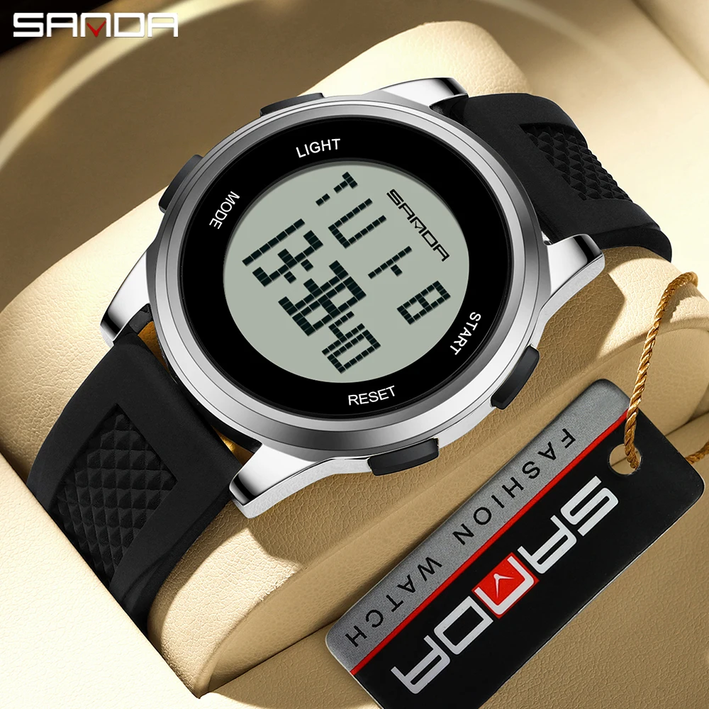 

Fashion Sanda 9067 Top Brand Luxury Led Stopwatch Waterproof Male Electronic Clock Digital Men Military Army Sport Wrist Watches