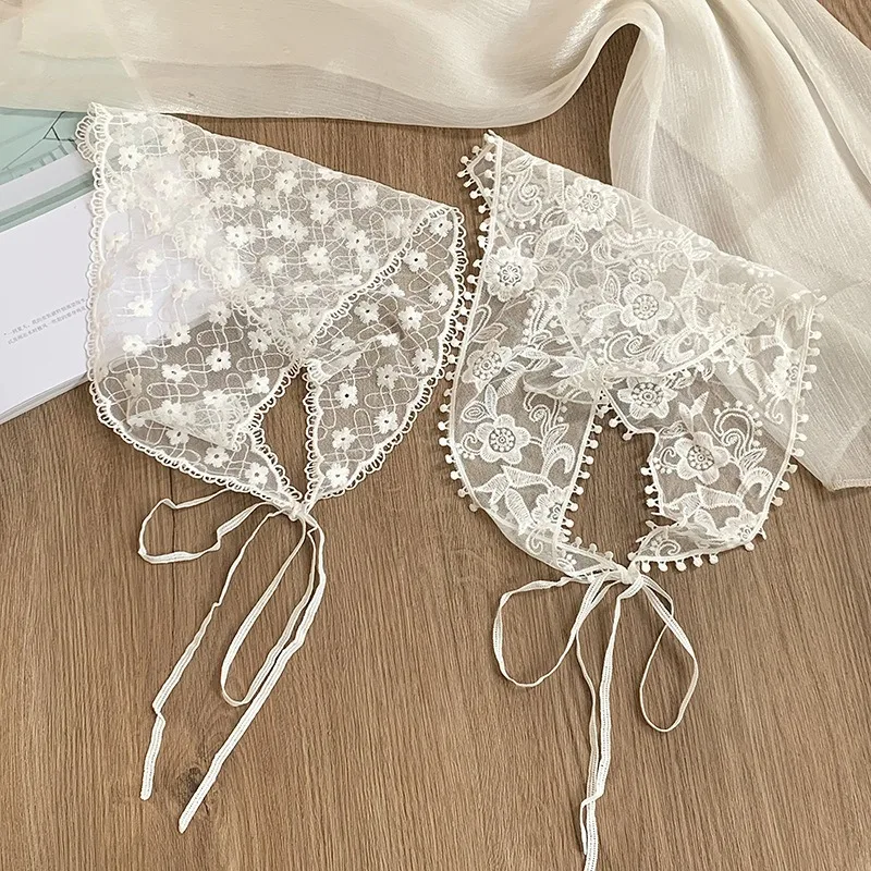 Lace Scarf Multifunctional French Headband Hair Band Triangle Shawl Waist Belt Corset Rustic Spring Style Soft Premium for Women