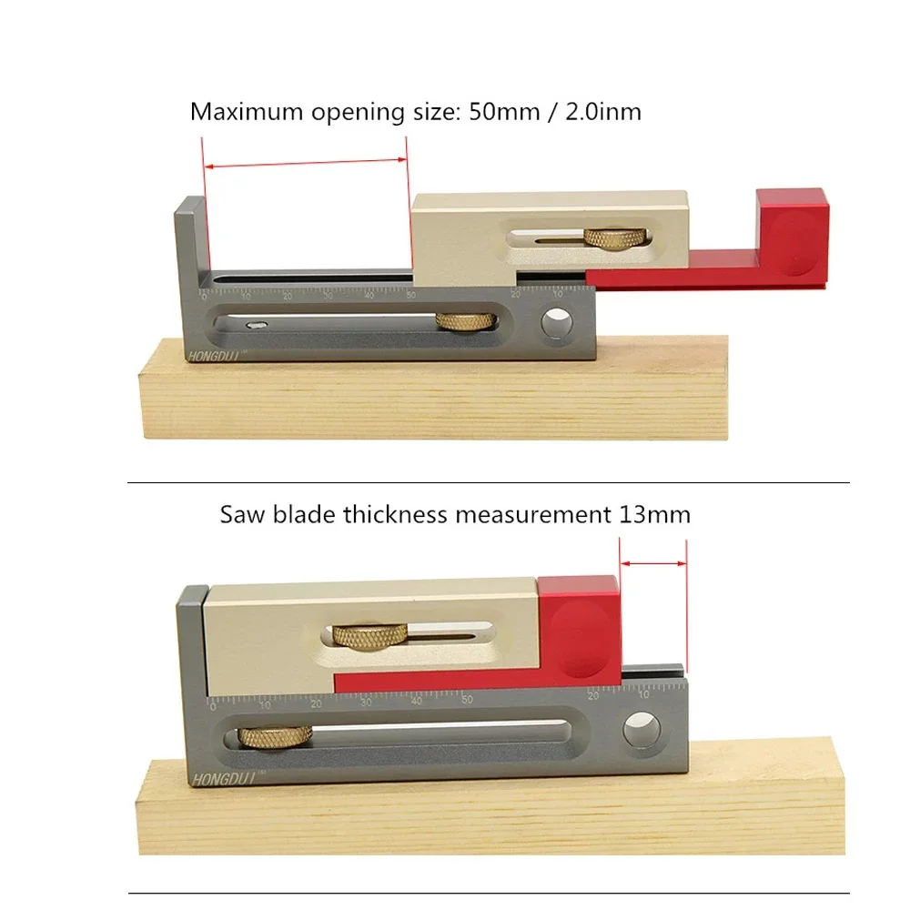 New JF06 Kerfmaker Table Saw Slot Adjuster Mortise and Tenon Tool Woodworking Movable Measuring Block