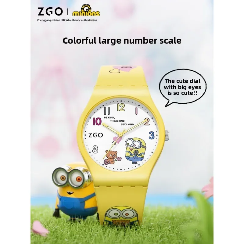 ZGO Joint Minion Luminous นาฬิกาเด็กสีควอตซ์นาฬิกาอิเล็กทรอนิกส์