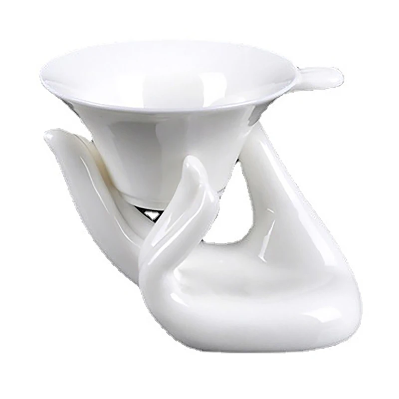 Ceramic Hand Shaped Boiled Egg Cup Holder Leak Ceramic Guanyin Hand Rest Egg placement tool Hand Rest Shelf Decoration