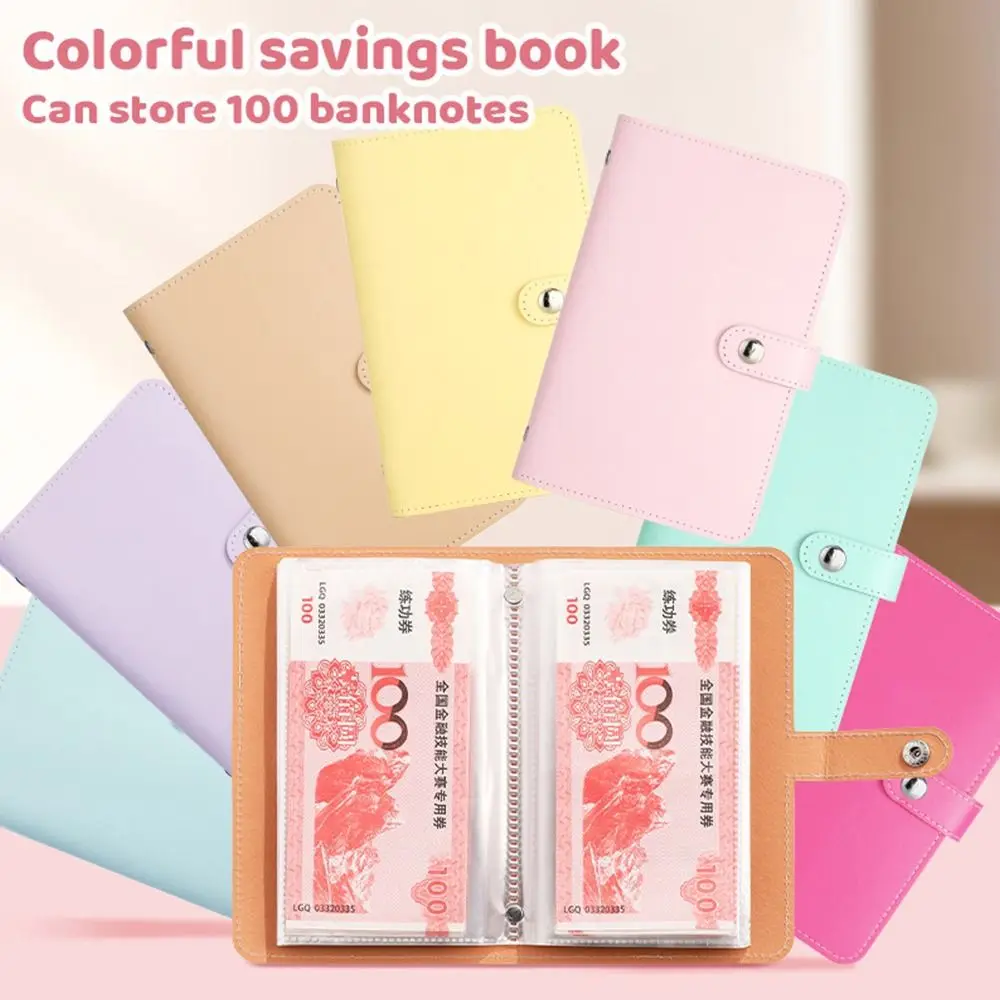 Risparmia denaro 100 buste Sfida di risparmio di denaro Raccoglitore di risparmio impermeabile in PU Libro di raccolta di denaro portatile di grande capacità
