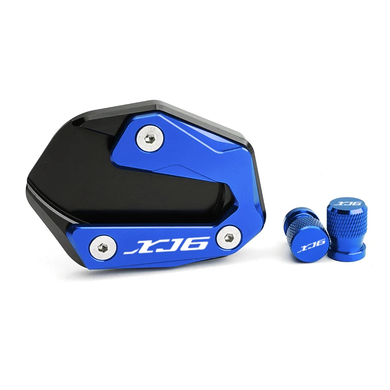 Motorcycle CNC Accessories Kickstand Foot Side Stand Enlarger Pad Tire Valve Cap For Yamaha XJ6 XJ6F XJ6N DIVERSION 2009-2015