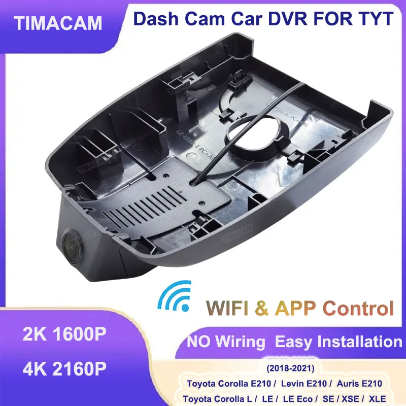 

TIMACAM 4K Dash Cam 2K Car Dvr Dual Cameras For Toyota Corolla L LE SE XSE XLE For Toyota Levin For Toyota Auris E210 2018-2022