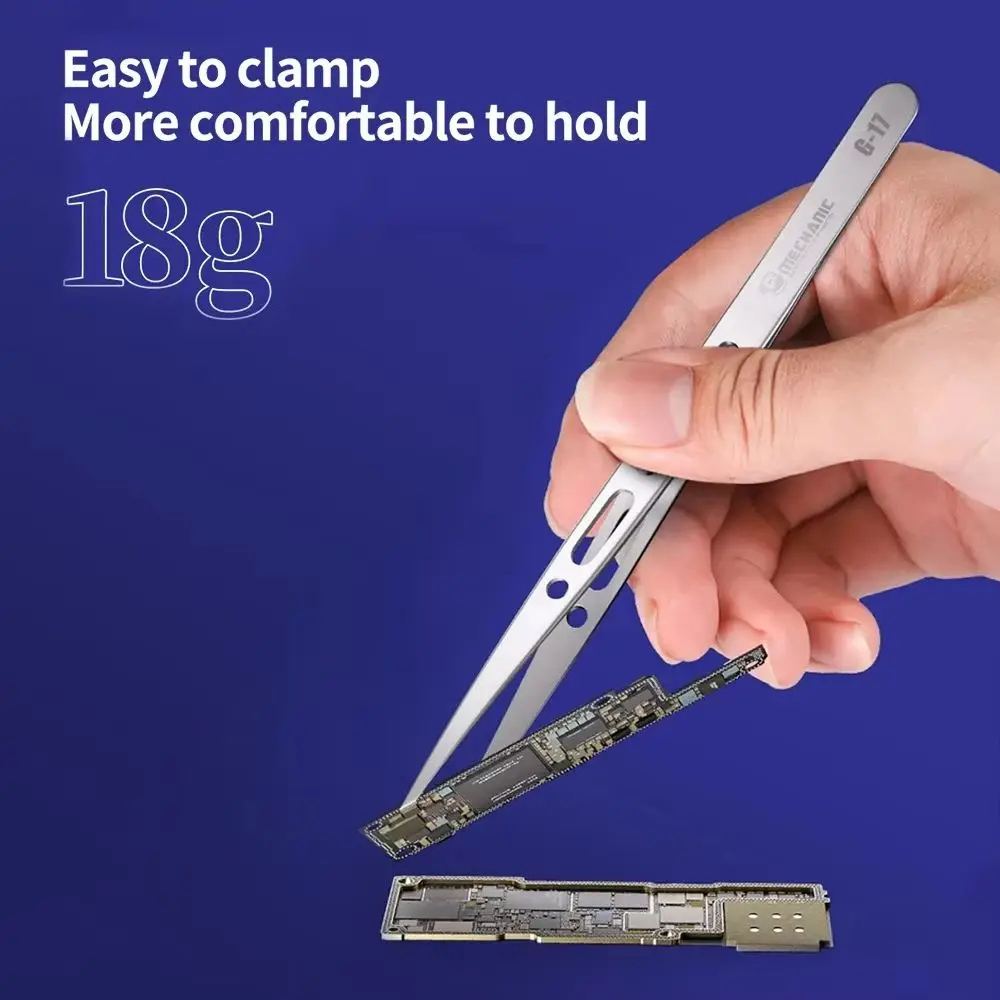 Mechanic G-17 Motherboard Layering Tweezers Stainless Steel Non-magnetic Non-slip for Phone BGA Layering Soldering Repair Tool