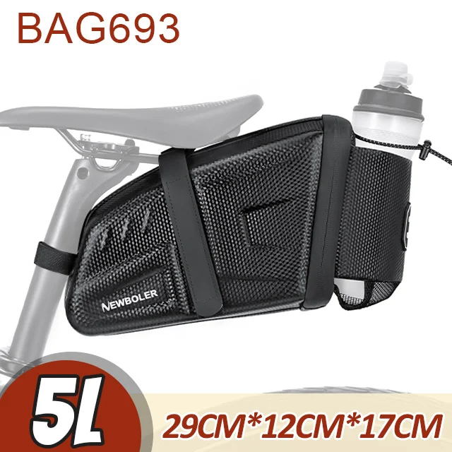 NEWBOLER 1.5L/2.5/5L Waterdichte Fietszadeltas MTB Racefiets Zadeltassen Reflecterende Gestreepte Fietsgereedschapstas MTB Accessoires