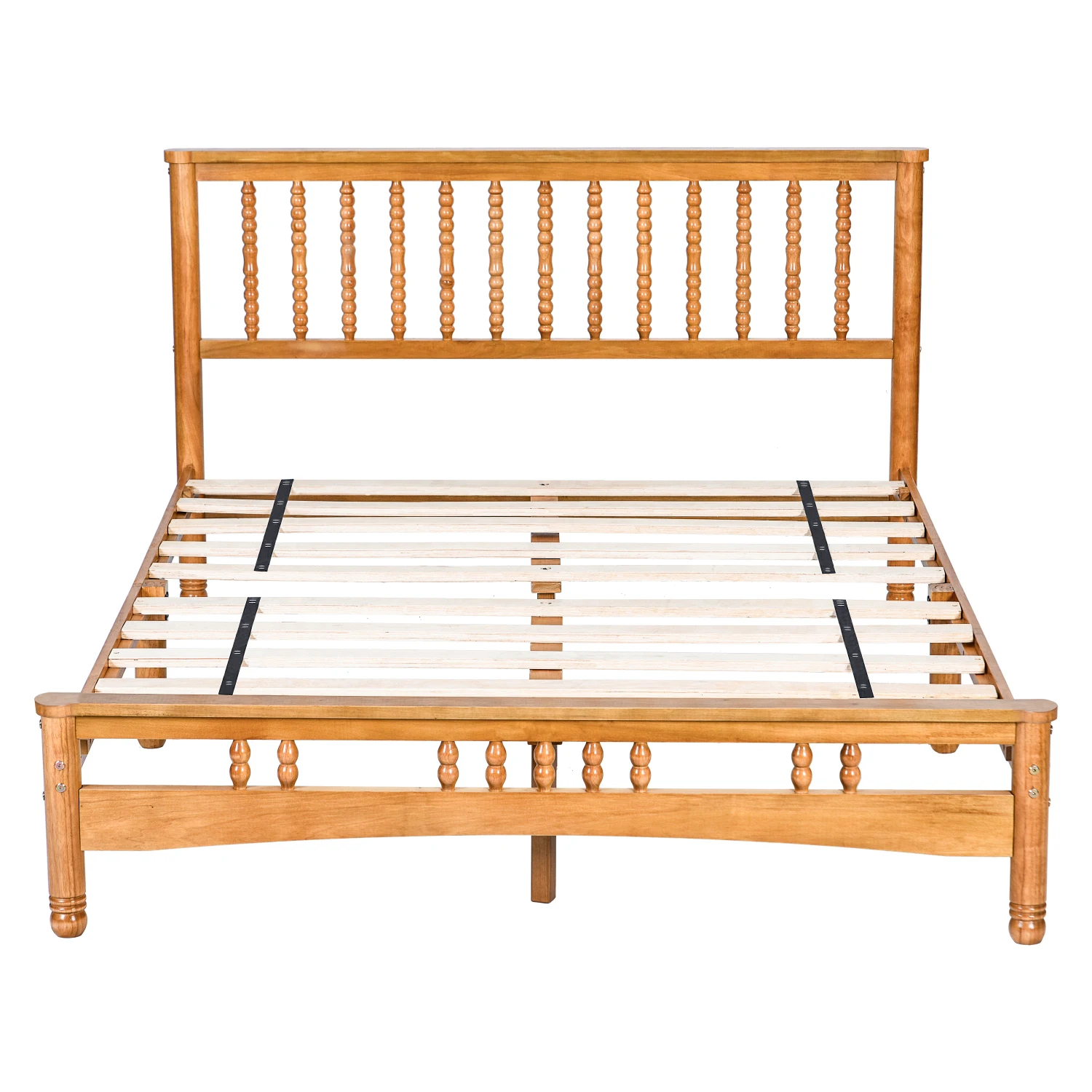 Elegant Queen Size Wooden Platform Bed Frame, Headboard, No Box Spring Needed, Easy Assembly