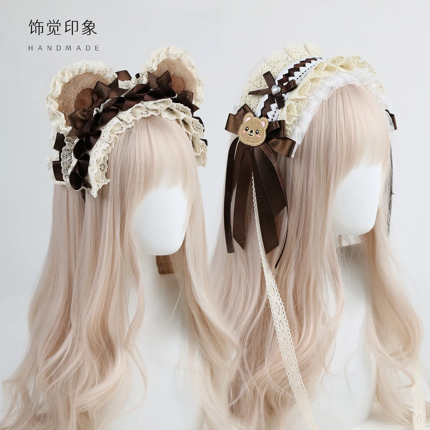 Original Chocolate Bear Lolita Headband Headwear Cute Milk Coffee Japanese Lolita Kc Headband Top Hat