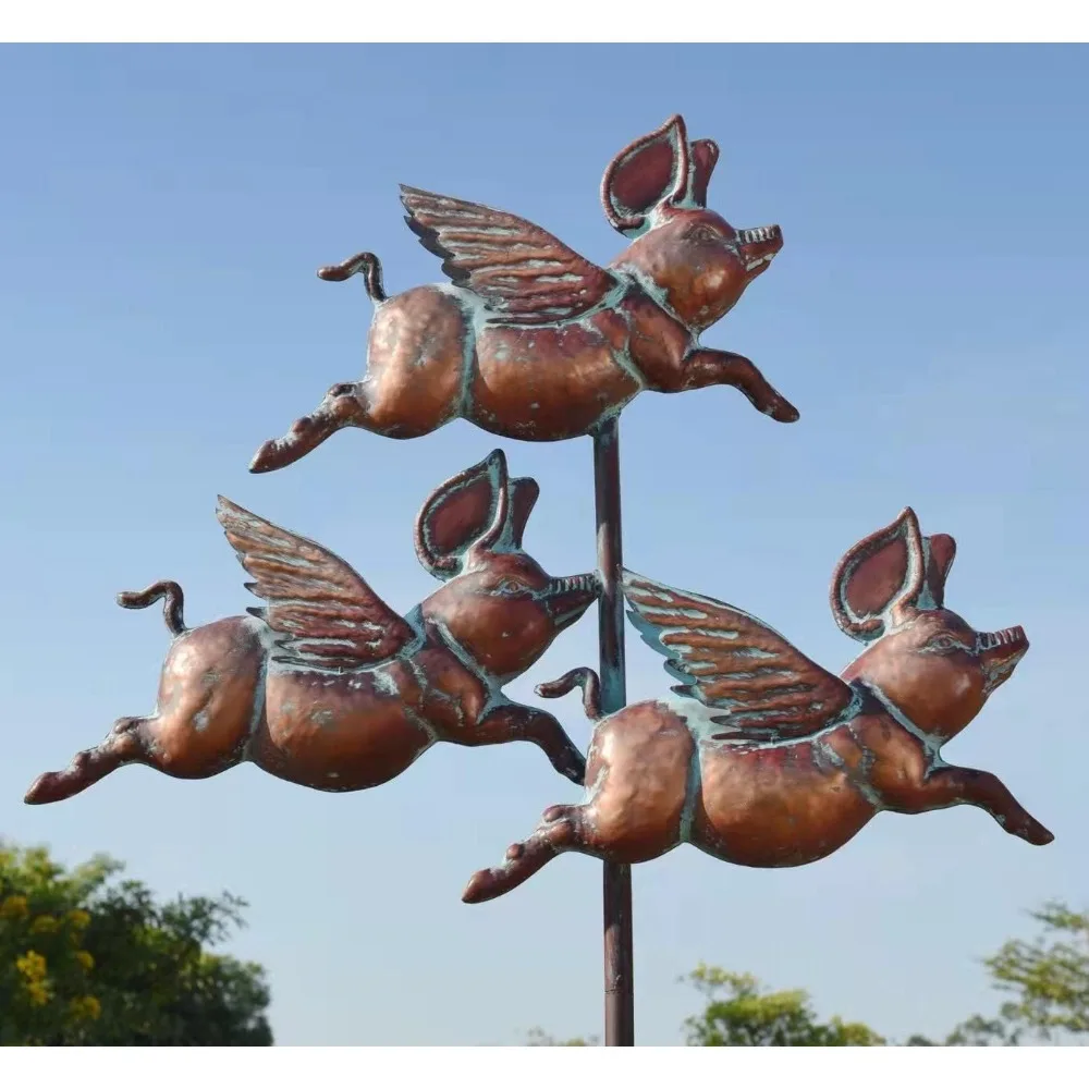 Flying Pig Statues,Outdoor Decor Garden Stakes,90