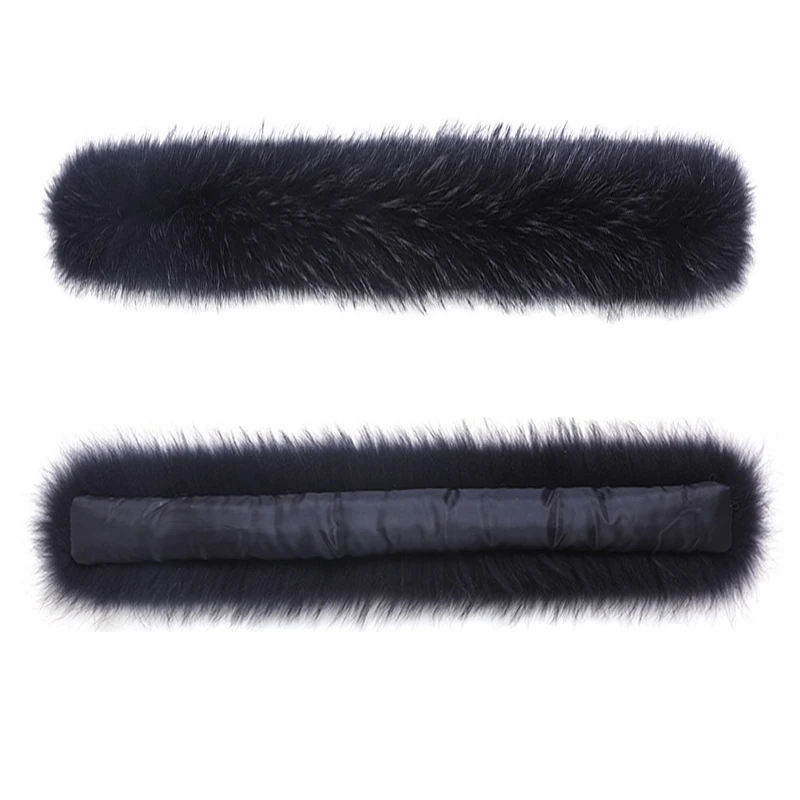 70x11cm Natural Fur Tapes for Collar DIY Apparel Sewing Fluffy Trim Fabric Warm Shawls Winter Home Decoration Costume Crafts