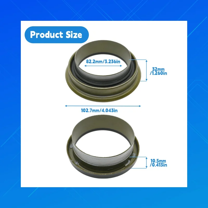 

DMHUI High-quality engineering machineryoil seals, NBR texture，Size 82.2x102.7x10.5/32mm,applicable to Meritor/A-1199-U-4025