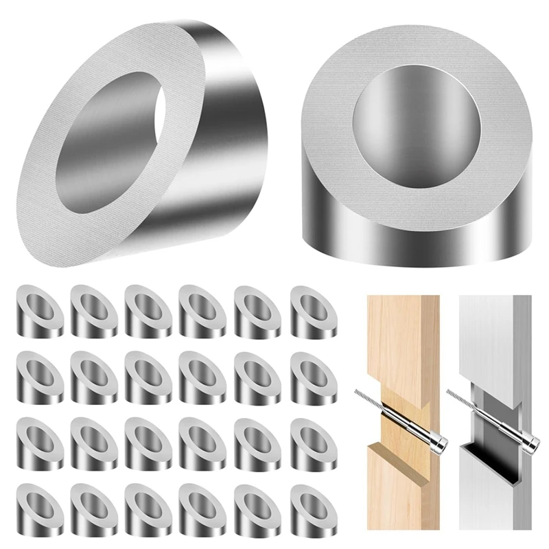 

24 Pieces Of 9Mm Beveled Angle Washers, 33° Max Handrail Washer For 8Mm Cable Deck Railing, For Stair And Metal Structures