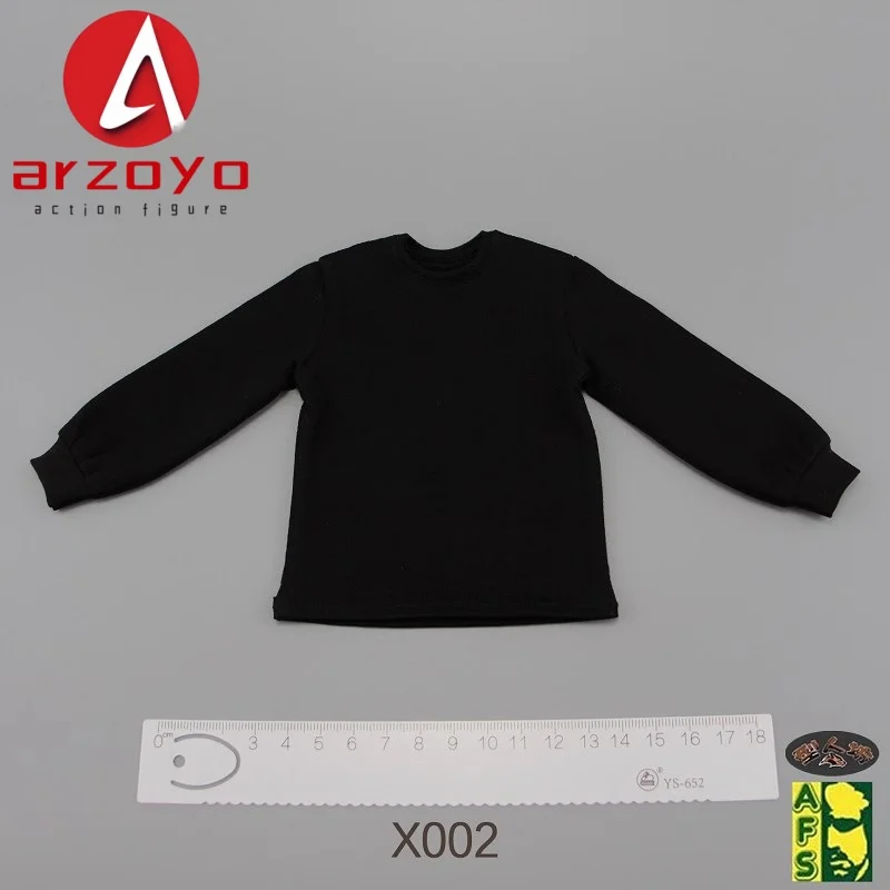 AFS X002 1/6 Scale Male Soldier Casual Solid Color Long Sleeve shirt Clothes Model for 12inch BD001 AT011 AT020 Action Figure