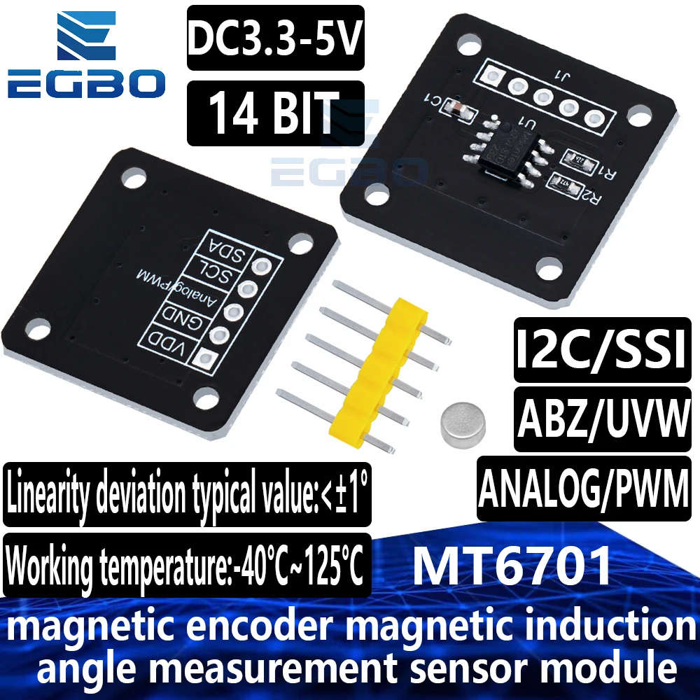 MT6701 magnetic encoder magnetic induction angle measurement sensor module 14bit high precision instead of AS5600