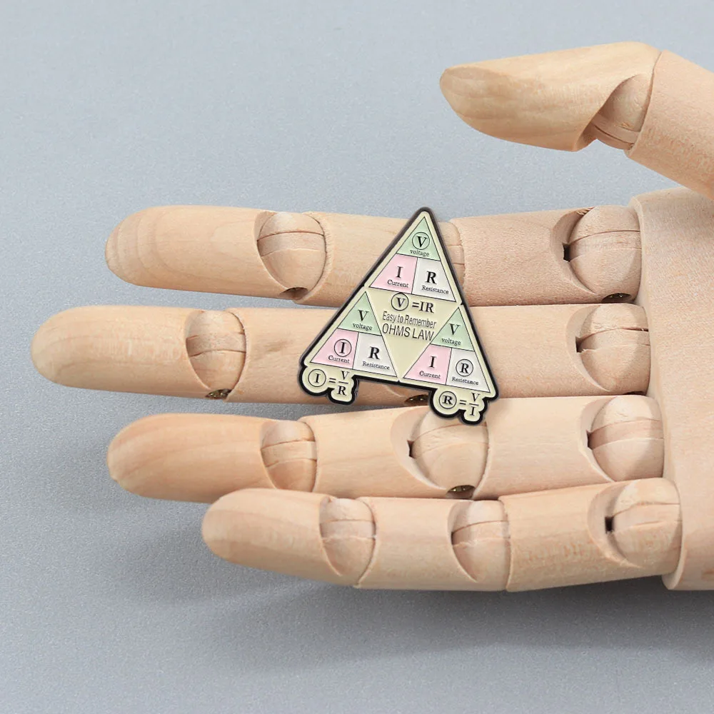 Cartoon Physics Quotes Triangle Soft Enamel Pin Lapel Pins for Backpack Badges on Clothes Brooches on Bags Accessories Jewelry
