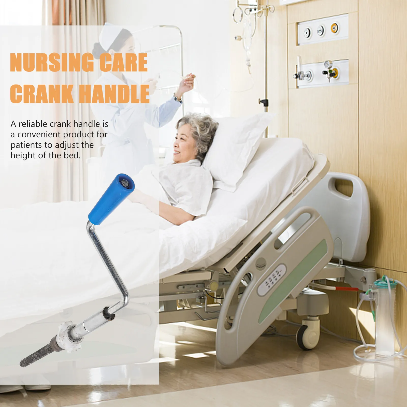 Replacement Crank Handle Nursing Care Bed Adjuster Handle Smooth Height Adjustment Hospital Homecare Supply Nursing Bed Crank view 3