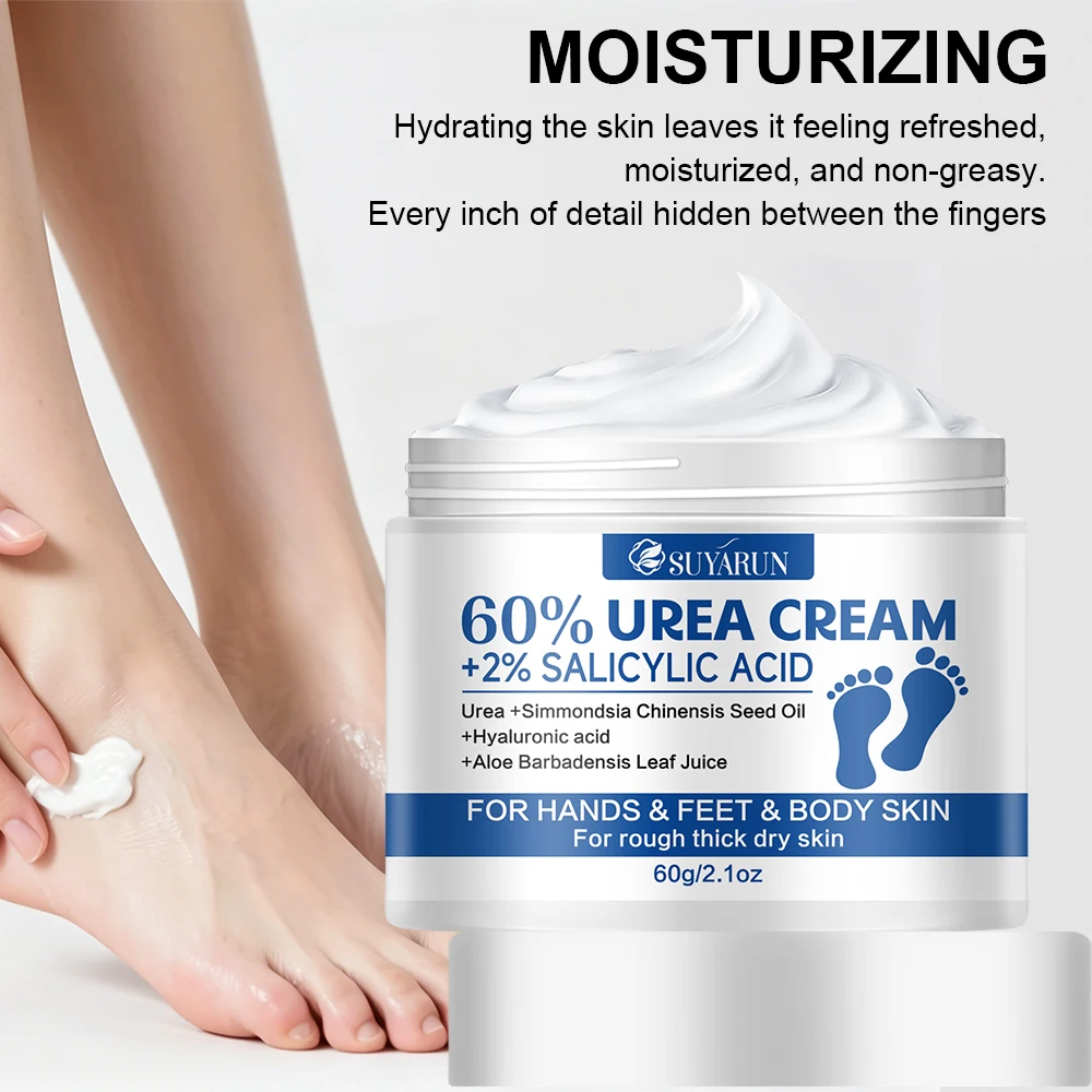 SUYARUN 60% Urea+2% SALICYLIC ACID  for Heels & Dry Skin - Intensive Moisturizing Treatment, Callus Remover, Diabetic Foot Care. view 3