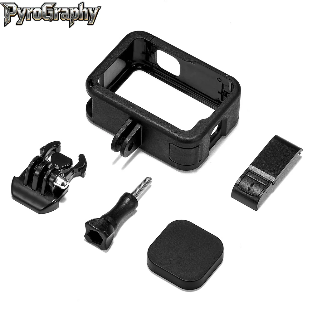 

Крепление для камеры PyroGraphy Hero 13/12/11/10/9 с защитной клеткой и двойным холодным башмаком для черных спортивных камер Gopro Hero 13/12/11/10/9