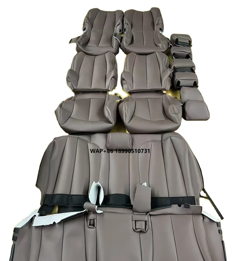 

Custom Light Brown Nappa Leather Full Replacement Car Seat Cover for 2012 Buick GL8