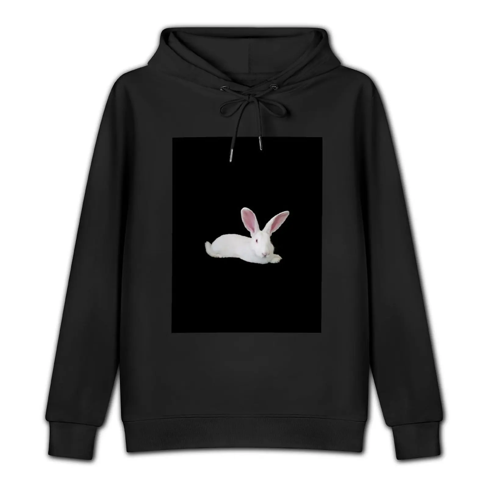 Cute Red-Eyed White Flemish Giant Rabbit Pullover Hoodie men's autumn clothes men's winter sweater tracksuits