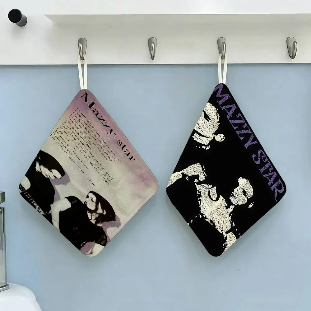 Music Album M-Mazzy Star  Household Hanging Towel, Polyester Cotton Hand Wiping Towel, Sturdy for Bathroom Bedroom