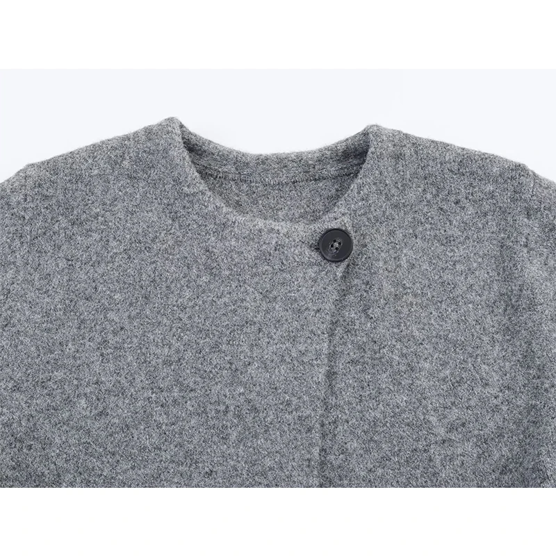 سترة نسائية موضة 2025 معاطف قصيرة محبوكة ومربوطة سترات فضفاضة غير رسمية عالية الشارع للنساء ملابس خارجية جديدة بأكمام طويلة #4