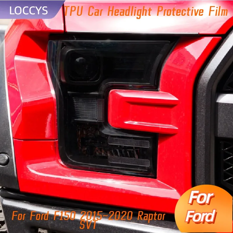 

For Ford F150 2015-2020 Raptor SVT Car Headlight Protection Tint Film Smoke Black Transparent TPU Front Sticker Accessories