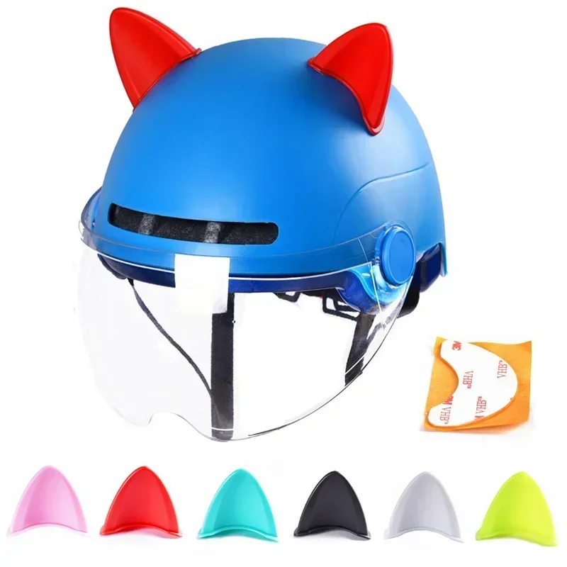 

2Pcs Cute Helmet Cat Ears Decoration Helmet Styling Strong Adhesive Stickers Motorcycle Electric Helmet Accessories