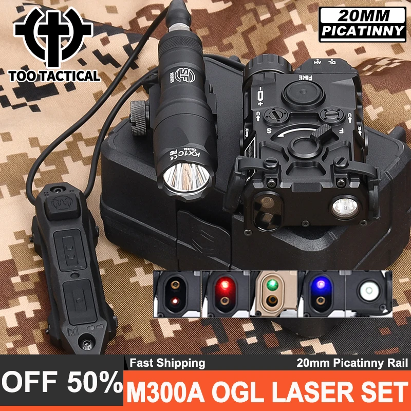 

Metal Eotec OGL IR Sight Indicator Surefir M300A Scout Light Ogl Red Green Blue Laser Strobe LED Flashlight Dual Funtion Switch