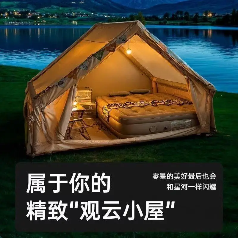 Automatic Outdoor Inflatable Tent Family 6.3 Square Meter Oxford Cloth Adult Camping Rain Proof Camping Travel Equipment