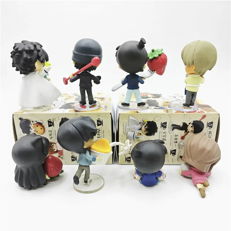 8 pièces détective Conan gâteau temps Ai Haiboro Ran Mori Shuichi Akai figurine modèle jouet poupée Anime figurines recueillir ornement cadeau