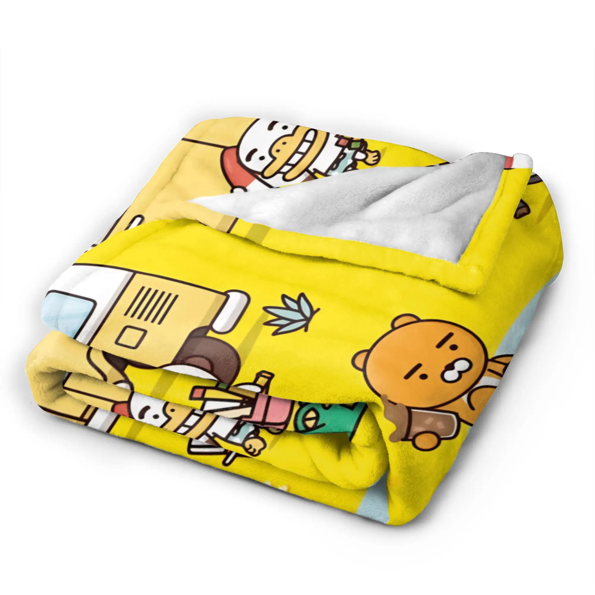 K-Kakaos F-Friends أنبوب Apeach Ryan الثلاثي بطانية جودة دافئة رمي بطانية الشتاء نزهة ديكور المنزل المفرش الجمالي #5