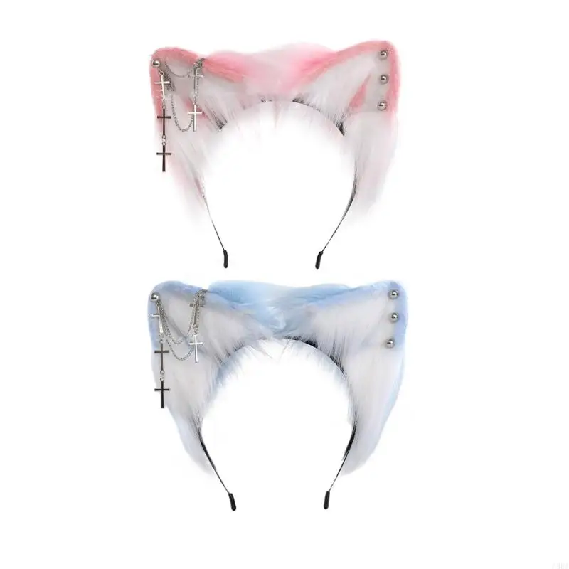 

P88A Headbands Student Live Broadcast Hairband Cats Ear Hair Hoop Colorful