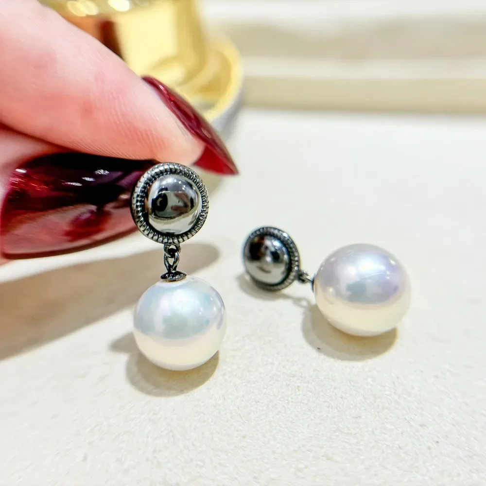 925 Silver Pearl Beads Stud Earrings Setting Base Diy Jewelry Making Findings&Components No Pearl E098