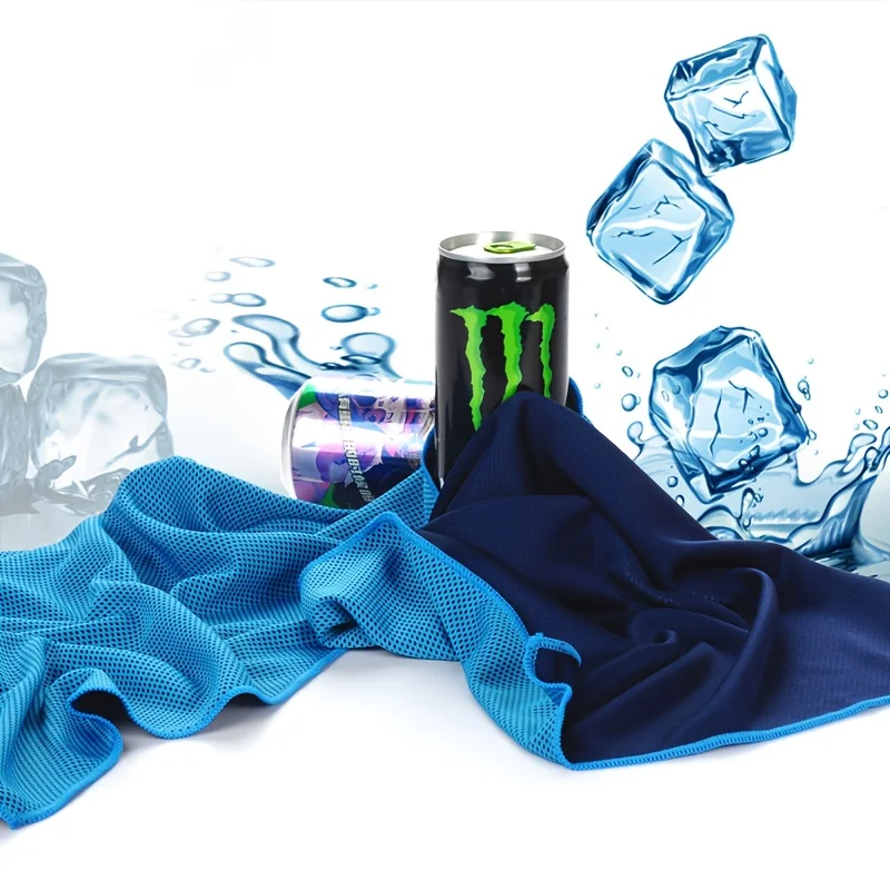 Toalla de seda helada refrescante de verano, transpirable y suave, adecuada para actividades como yoga, golf, gimnasio, camping, correr, ejercicio, etc.