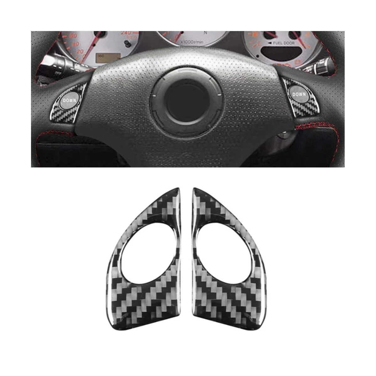 For Toyota Celica 2000-2005 Soft Carbon Fiber Car Steering Wheel Button Cover Trim Sticker Accessories