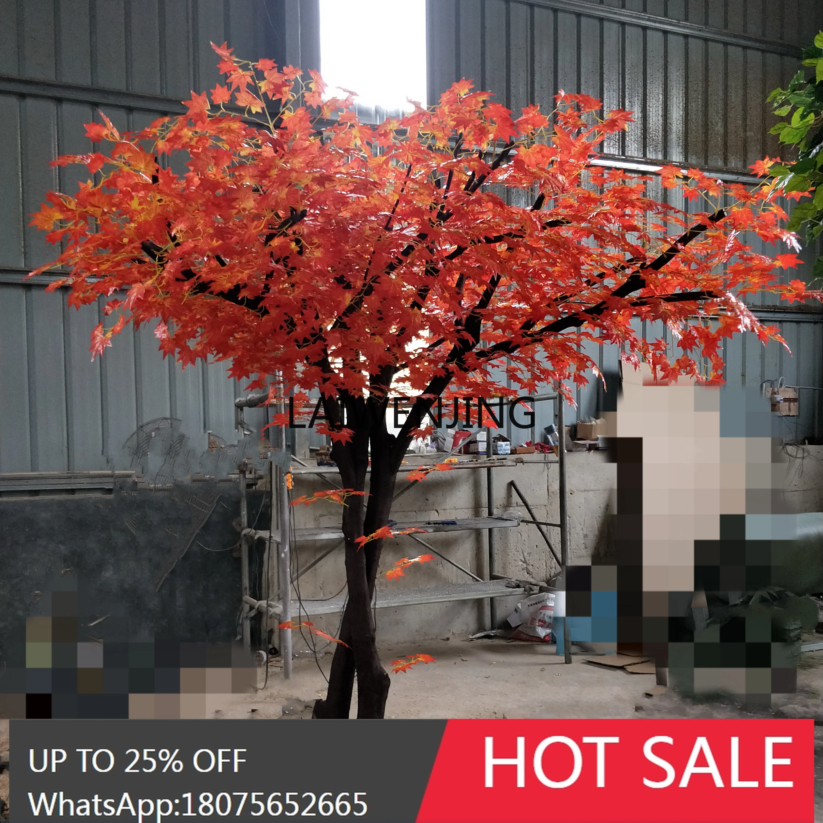 MJY simulation red maple green maple fake tree landscaping restaurant shopping mall interior greening floor decoration