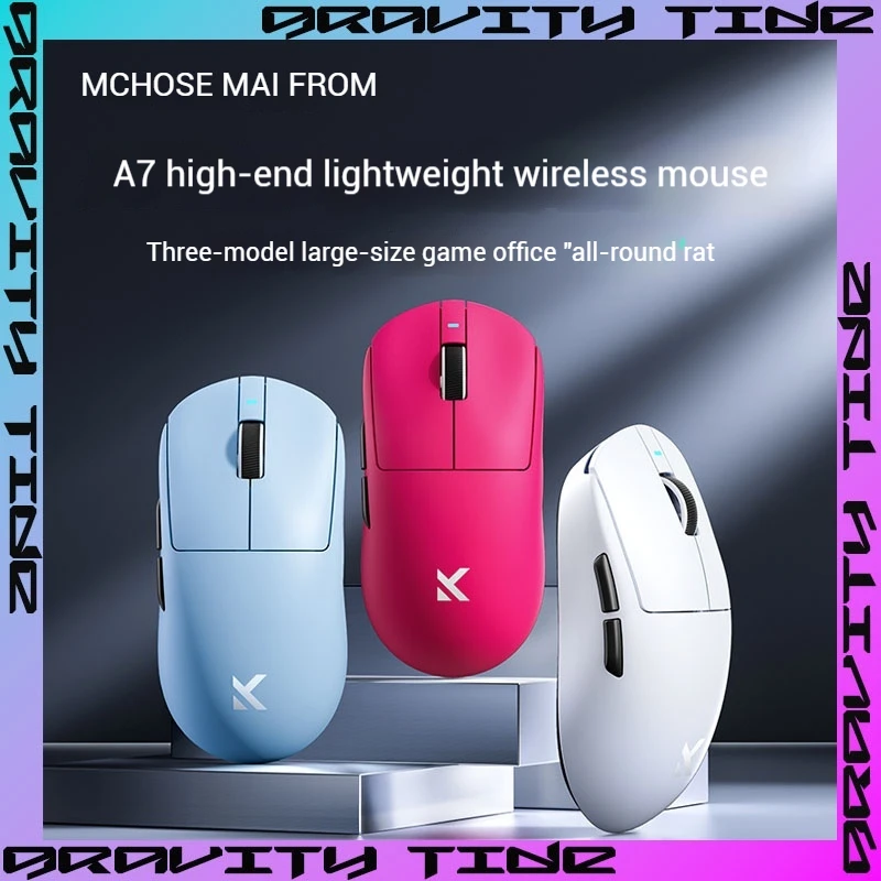 Mchose A7 Ultra A7 Pro Valorant Mouse E-Sport Gaming Mouse Paw3395 Tri Mode Wireless Bluetooth Lightweight Computer Office Mouse