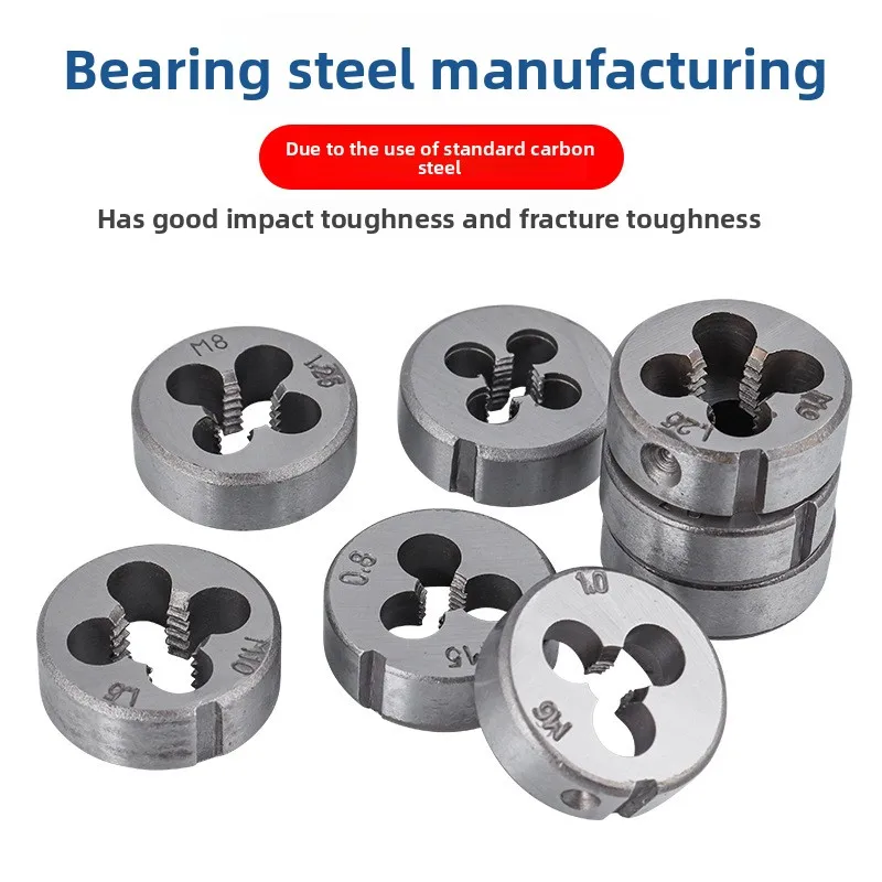 Manual Tap and Die Set with Drill Bits Reamers and Handle Tools for Thread Cutting DIY Hardware Kit Durable Steel
