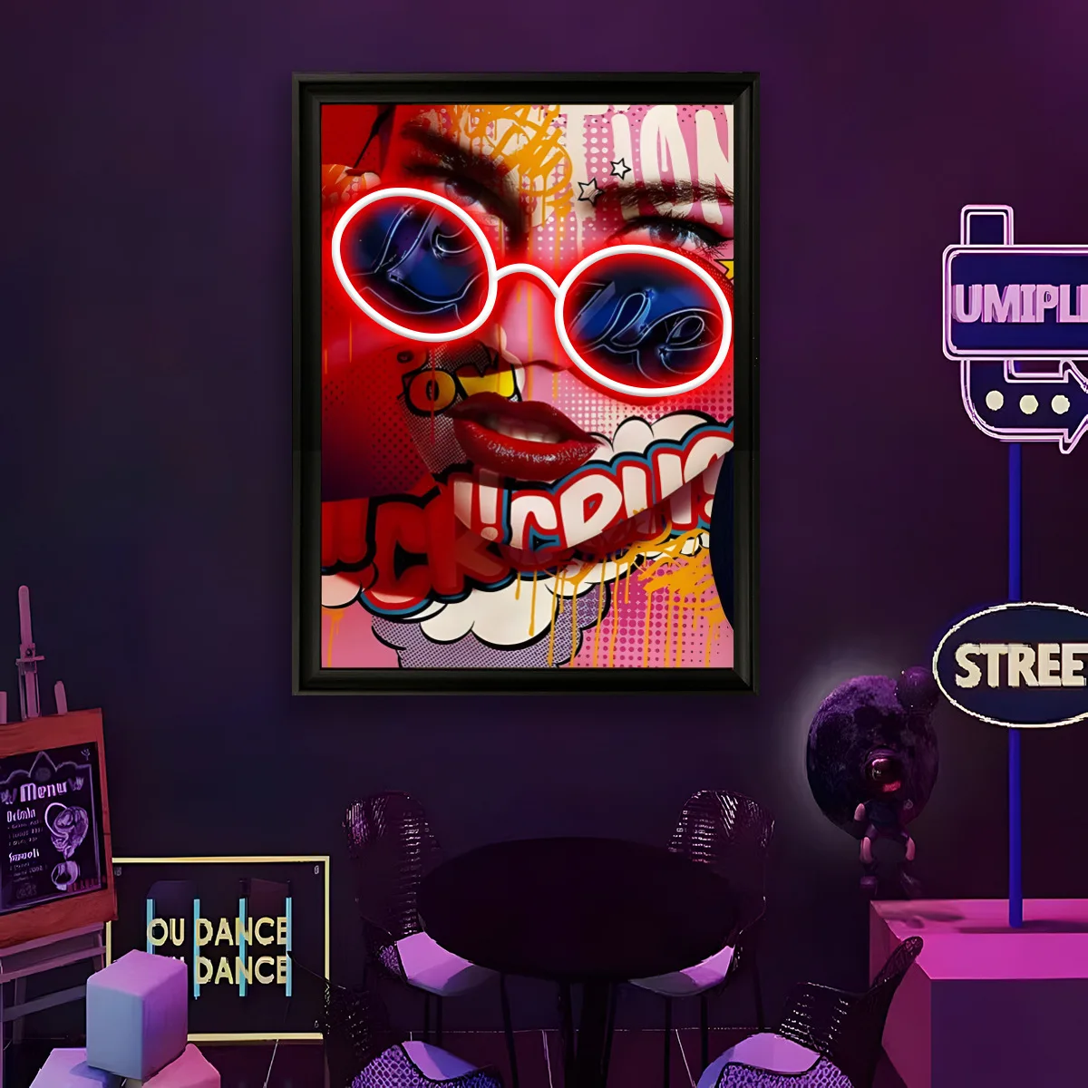

Graffiti Style Wall Painting USB Powered LED Neon Light Music Studio Bar Party Gaming Room Bedroom Decoration Birthday Gift