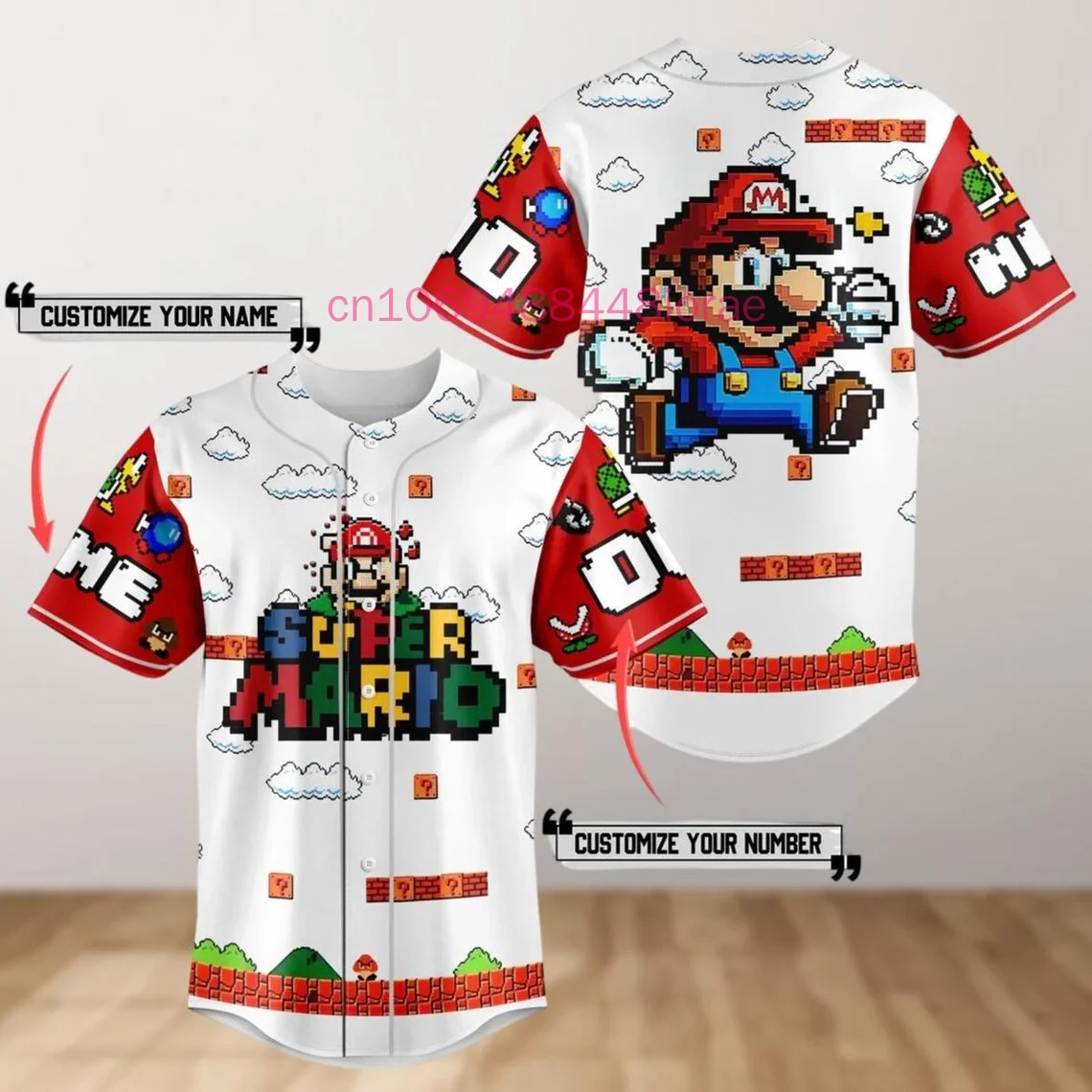 Custom Name New Super Mario Baseball Jersey 3D Printed Men and Women Kids Street Harajuku Fashion Baseball Shirt