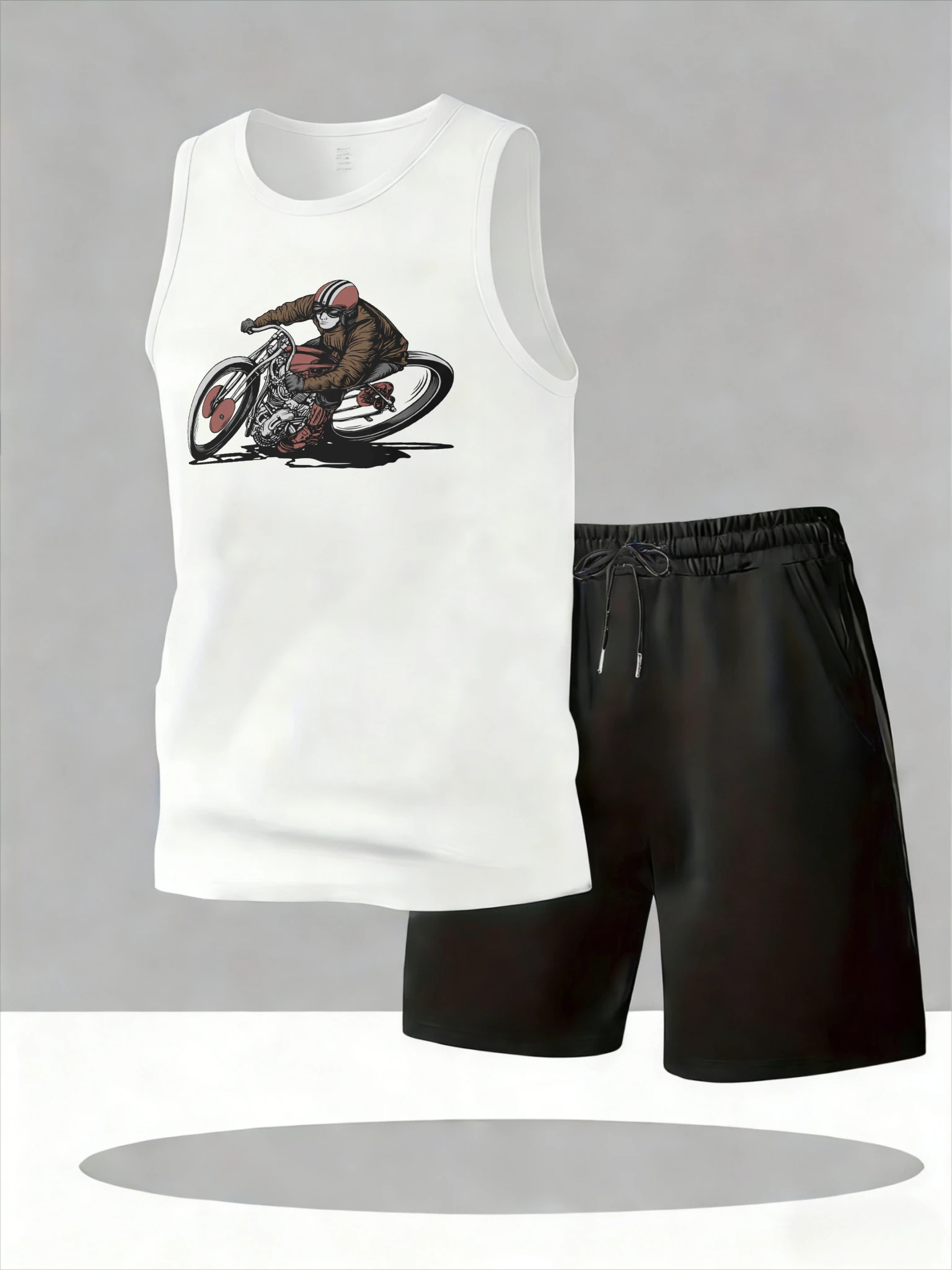 

Men's Tank Top Sets 2026 Summer Quick drying 2 piece set oversize seaside running sports crewneck Breathable men's tracksuit
